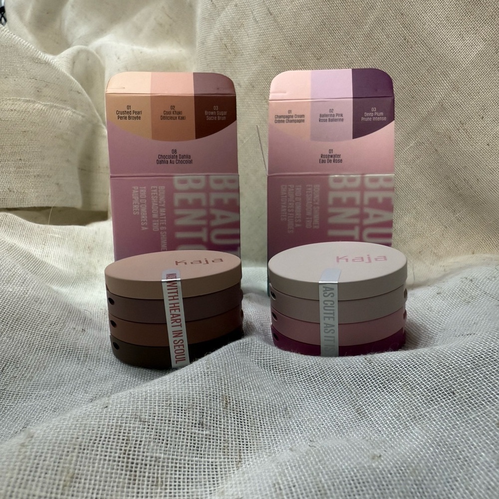 Kaja Beauty Bento Eyeshadow Set - Rosewater and Chocolate Dahlia.